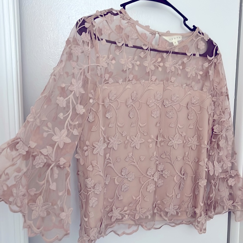 Pink Top with Bell Sleeves - Picture 2 of 2